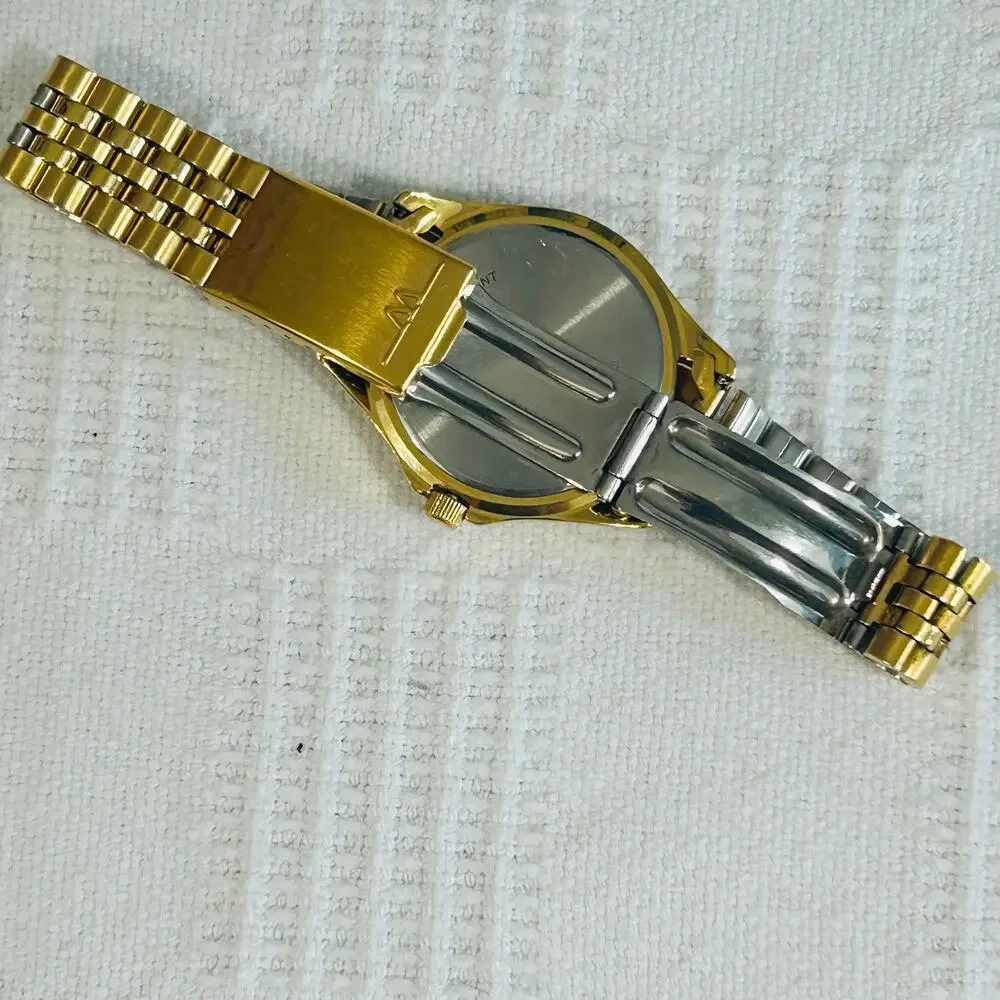 Wittnauer Trieste Mens Watch Goldtone 38mm Swiss Quartz Vintage 38mm